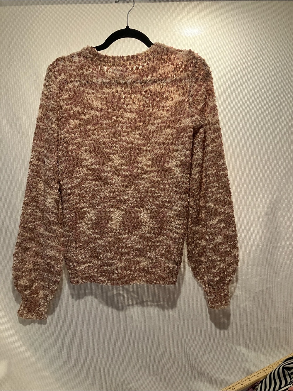 Nine West Marled Crewneck Sweater in Blush and Cream - Picture 14 of 14